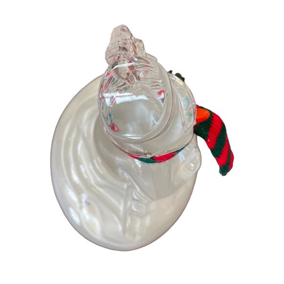 Cristal d'Arques Snowman Music Box Frosty Winter Christmas Holiday Decor France - Picture 4 of 15